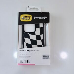 OtterBox Symmetry iPhone 16 Pro Case MagSafe Checkered Black White 77-97022
